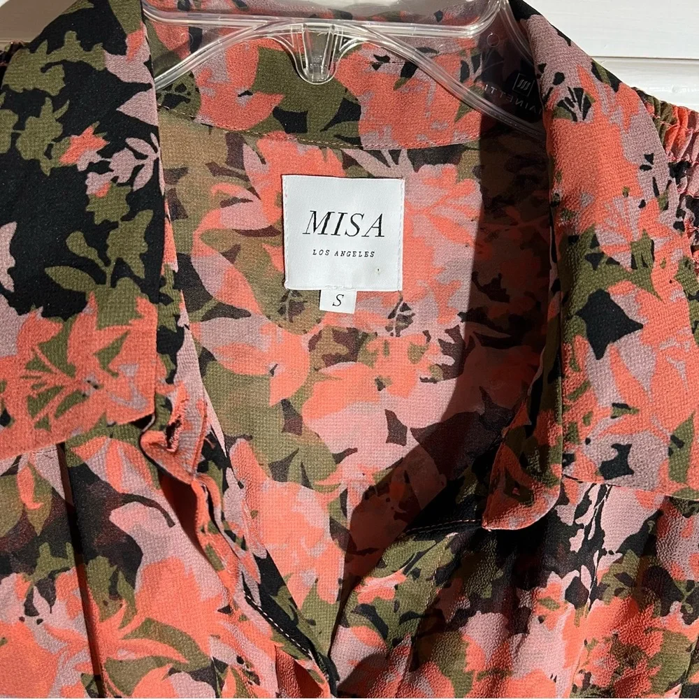 MISA Floral Ruffle Sleeve High Low Hem BoHo Dress - Picture 8 of 8